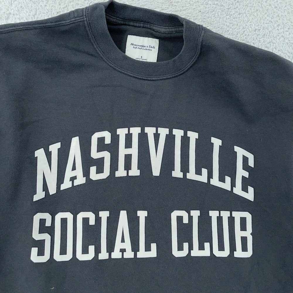 Abercrombie & Fitch Nashville Social Club Sweatshirt Womens Small Soft Crewneck